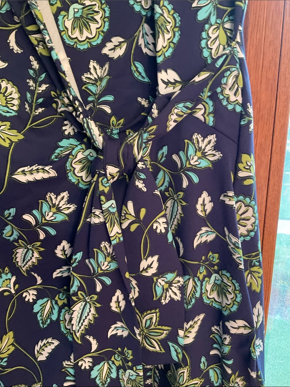 Talbots NWT Navy Floral Sleeveless Dress - Picture 2 of 7